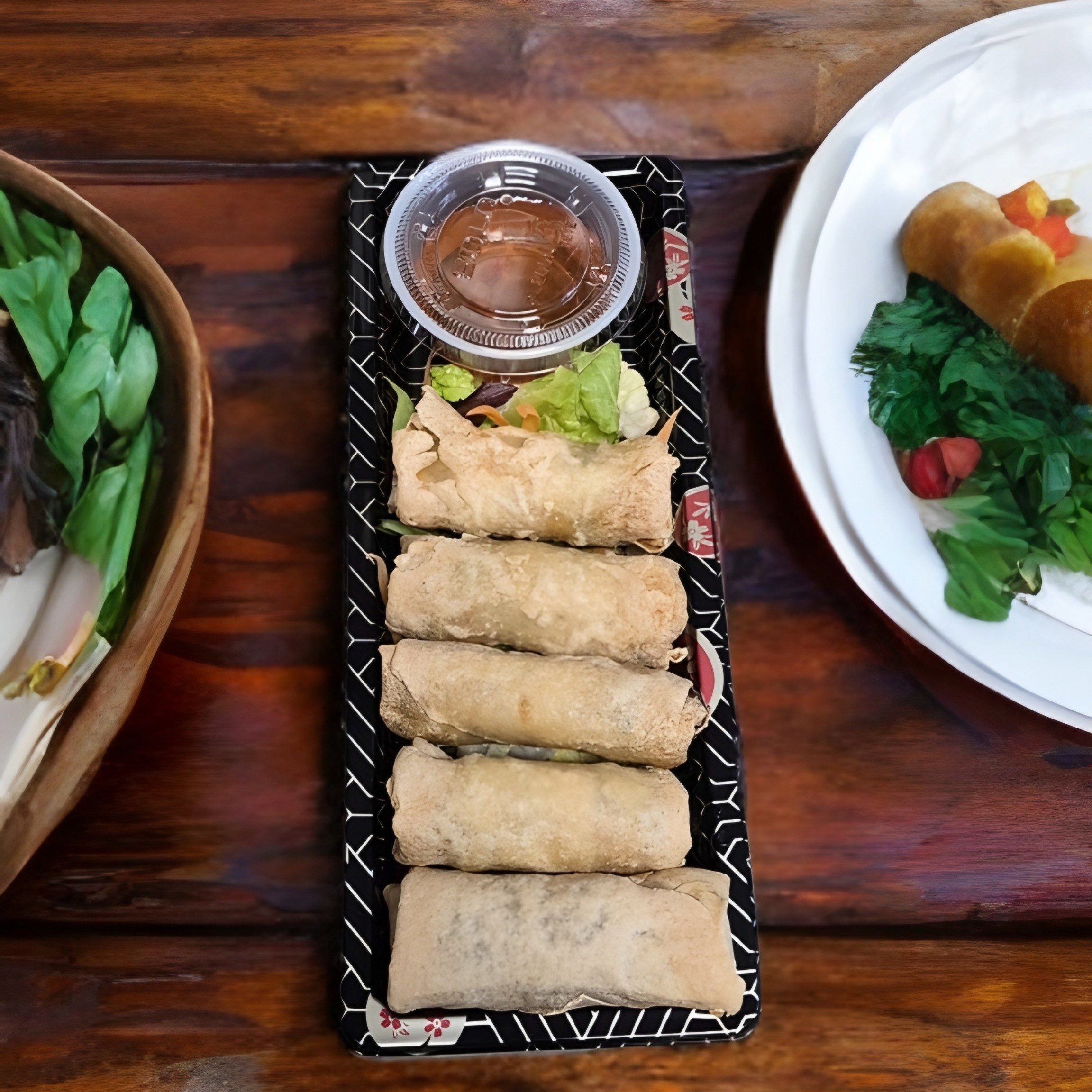 Fried Vegetable Spring Rolls.