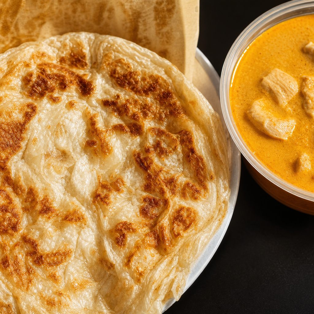 Roti Served with Massaman Curry.